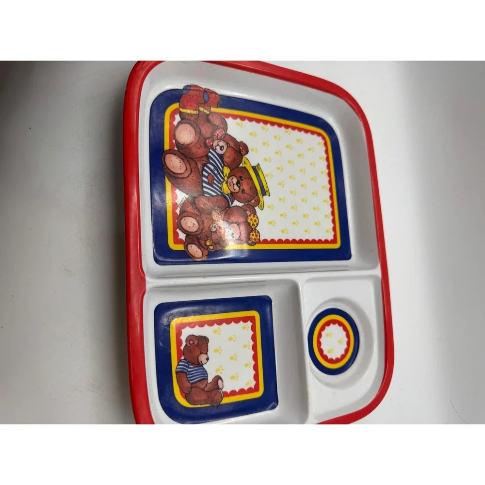Polka Dot Press Teddy Bear Divided Toddler‎ Tray 1987